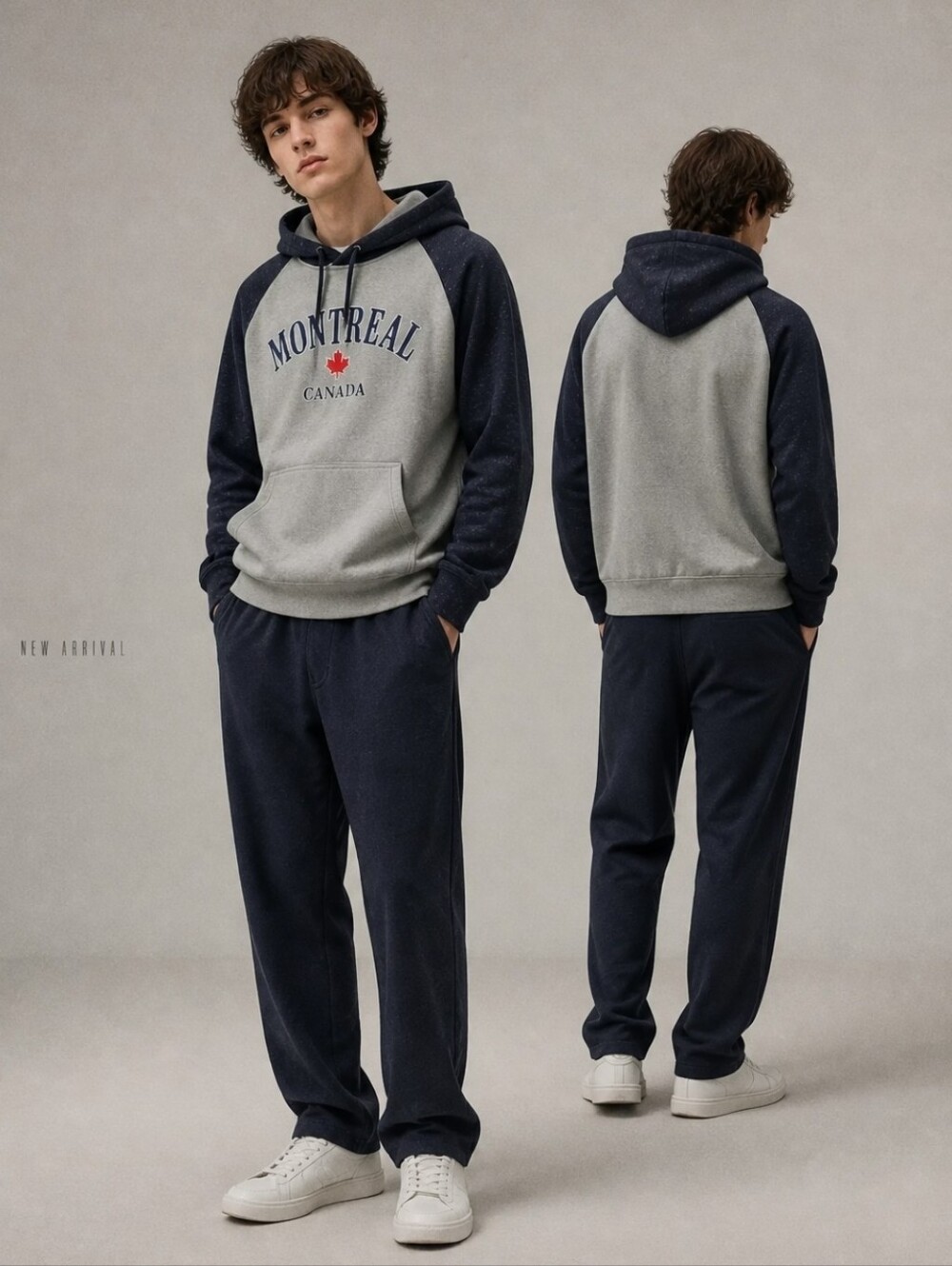 MRJ  CANADA MONTREAL Men's Hoodie Hoodie Sweatshirt Grey Size S/P